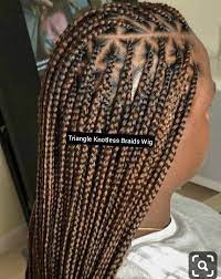 Knotless Triangle Braids Braided Wig Lace Frontal Braids Full Lace Knotless Braids Braid Wig Braids For Black Woman Small Size Box Braids Braids Wig Box Braids Hairstyles For Black Women Triangle Braids
