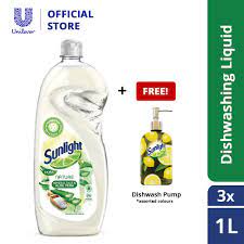 Body care body wash soap sunlight sunlight aloe vera soap. Sunlight Dishwash Liquid Extra Nature 1l X 3 Free Sunlight Dishwash Pump Shopee Malaysia