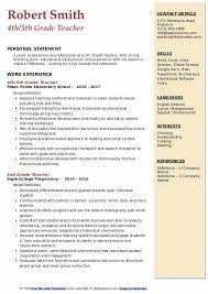 I'm currently majoring in finance, with a minor in japanese, at abc university. 5th Grade Teacher Resume Samples Qwikresume