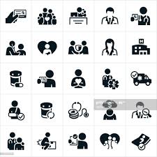 Phrase health insurance, icons and medical doctor on blue background, closeup. A Set Of Health Insurance Icons The Icons Include Insurance Health Insurance Medical Icon Kids Crafts Free
