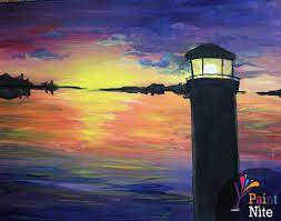 bold lighthouse by callie hastings paint nite paintings painting lighthouse painting canvas painting
