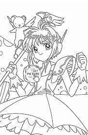 Sakura Anime Coloring Page For Kids Manga Anime Coloring Pages Printables Free Wuppsy Com Sailor Moon Coloring Pages Coloring Books Cute Coloring Pages