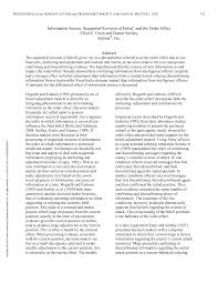 Information Source, Sequential Revision of Belief, and the Order Effect