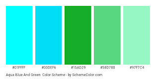 The web color aqua is identical to the web color cyan, also sometimes called electric cyan, one of the three secondary colors of the rgb color model used on computer and television displays. Aqua Blue And Green Color Scheme Aqua Schemecolor Com