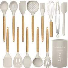 Maybe you would like to learn more about one of these? Silicone Kitchen Utensils Cooking Utensil Set Cooking Utensils Tools With Wooden Handles Include Turner Tongs Spatula Spoon For Nonstick Cookware Non Toxic Heat Resistant 13 Pcs Amazon Com Au Kitchen Dining