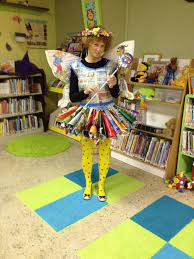 The Library Fairy This Was Such A Fun Costume To Make Skirt Magazine Cones Hot Glued To Old J Book Fairy Costume Book Week Costume Halloween Costume Contest