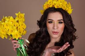 Happy girl is sending kiss stock photo. Image of isolated