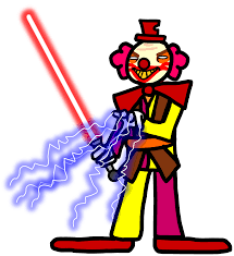 this is darth chuckles, a clown who wanted to be a jedi, but wasnt trained  for being too silly, now hes a sith lord that will extirminate anyone who  listens to his jokes. but i just got one question for u... why did the  chicken cross the road? >:) : r/StarWars