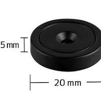 10 PC Epoxy Coated 0.79 x 0.2 inch Flat Base Neodymium Magnet Mounting Cups  with Screws 20 lbs - Shipping Included