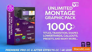 Download the best after effects projects for free our collection include free openers, logo sting, intro and video display template all high quality premium ae files. Videohive Montage Graphic Pack Titles Transitions Lower Thirds And More V8 3 Free After Effects Templates After Effects Intro Template Shareae