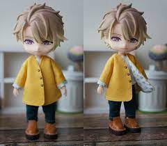 袖まくりカーディガン 黄色無地 オビツ１１ねんどろいどどーる共有サイズ ハンドメイドマーケット minne オビツ11 オビツ ねんどろいど