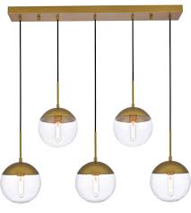Living District Ld6085br Eclipse 5 Light 8 Inch Brass Pendant Ceiling Light Lighting New York