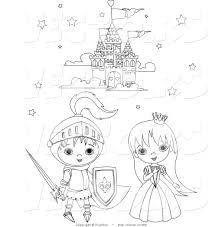 Take a deep breath and relax with these free mandala coloring pages just for the adults. Vector Of A Knight And Princess Kids Beside A Castle Coloring Page By Pushkin 465