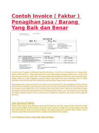 Apa itu invoice / faktur? Contoh Invoice