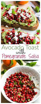 Avocado Toast With Pomegranate Salsa Recipe Toast Recipes Avocado Recipes Nutrition Recipes