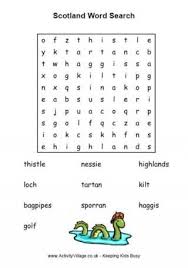 Scotland Word Search Burns Day Scotland Burns Night Crafts