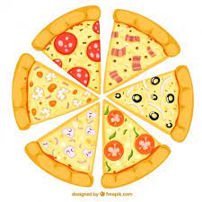 Slices Of Pizza Pizza Party Fractions Pizza Cartoon