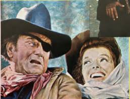 ROOSTER COGBURN John Wayne Katharine Hepburn Richard Romancito LOBBY CARD  75