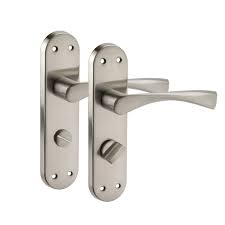 All you need to do is buy one of each in the same brand and with the same mechanism style as long as the two different handles will fit the same rod you should be just fine. Modern Brushed Chrome Door Handles On Backplate For Right Handed Bathroom Doors H751224sr Buy Online In Andorra At Andorra Desertcart Com Productid 136024986