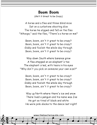 Boom Boom Lyrics Printout Kindergarten Songs Preschool Songs Songs For Toddlers