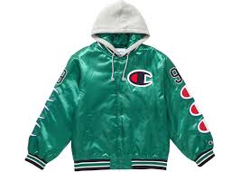 Supreme Champion Hooded Satin Varsity Jacket Kelly Green Stockx News