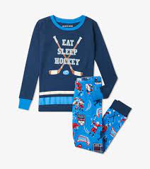 Hockey Champs Kids Applique Pajama Set Little Blue House Ca