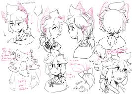 Riddle Ar Twitter A Reference Behind How I Personally Draw Aitetsu And Blue Moon S Hair Mostly For Myself Than Anything Because I Have Different Ways Of Drawing Len Hairs And It Makes Anime hair haircut head manga. personally draw aitetsu
