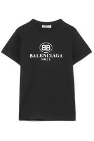 Balenciaga mens glossy regular fit t shirt black pink designer top paris summer. Black Printed Cotton Jersey T Shirt Balenciaga Black Shirt Shirts T Shirt
