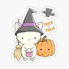 Trick Or Treat Sticker By Luyukari In 2021 Cat Stickers Cute Stickers Treat Stickers