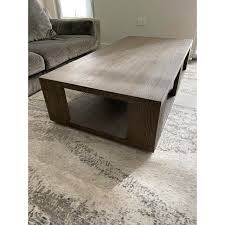 White marble has stood as a baltimore icon for decades including cabinets, a mantel, a coffee table and a surround for a kitchen exhaust hood. Restoration Hardware Hayes Rectangular Coffee Table In Grey Oak Chairish