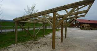 Carport Monopente Poteaux En Y 6mx6m Abri De Jardin Carport Bois Bout De Bois
