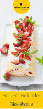 Erdbeer Holunder Biskuitrolle Rezept Rezepte Biskuitrolle Ernahrungstagebuch
