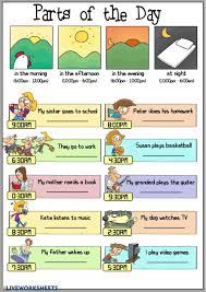 Parts Of The Day Interactive And Downloadable Worksheet You Can Do The Exercises O English Activities For Kids Learning English For Kids Teach English To Kids
