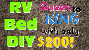 The standard size is 76 x 80 inches in homes but. Rv Bed Diy Convert Queen To King Youtube