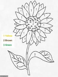 Color by number flower page. Color By Number Sunflower Coloring Page For Kids Printable Sunflower Coloring Pages Sunflower Stencil Flower Coloring Pages