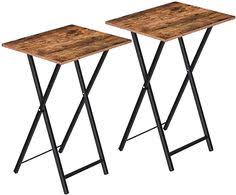 Amazon Com Hoobro Tv Trays Set Of 2 Folding Tv Tables Snack Tables For Eating At Couch Industrial Laptop Table For Small In 2020 Tv Tray Set Tv Tray Table Tv Trays