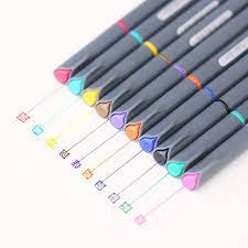 10 pcs lot fine line drawing pen for manga cartoon advertising design water color pens stationery office school sup colored pens pen drawing pen and watercolor