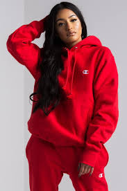 Black And Neon Green Champion Hoodie Front View Champion Womens Reverse Weave Pullover Hoodie In Team Red Scarlet Champion Clothing Pullovers Outfit Champion Hoodie Women