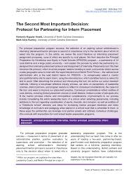PDF) Second Most Important Decision: Protocol for Partnering for Intern  Placement