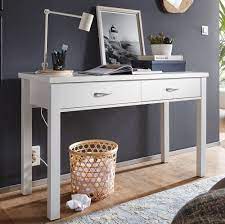 Kleine schreibtische können dabei eine große hilfe sein. Finebuy Schreibtisch Samy Weiss Mit 2 Schubladen Holz 120 X 77 X 50 Cm Modern