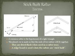 Shown are the two cuts of the joint: Roof Construction Roof Framing After The Roof Design