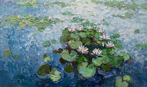 How to paint petals without perfect shadings. Pond Water Lilies Large Original Oil Painting By Anastasiya Valiulina 2019 Painting Oil On Canvas Singulart