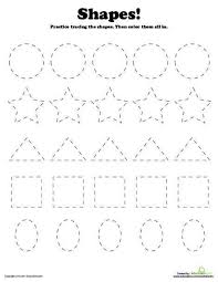 Trace And Color Shapes Worksheet Education Com Preschool Math Worksheets Free Preschool Worksheets Math Activities Preschool