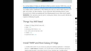 So i know that usually on other devices that when you go into developer mode the oem unlock toggle is grayed out, however for the samsung . Install Twrp Recovery And Root Galaxy S7 Edge Sm G935f Gadget Mod Geek