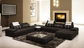 That put it closer to the center seat of the sofa but allowed room for the reclining end seats to be reclined. Divani Casa 5005d Modern Black And White Leather Sectional Sofa W Coffee Table