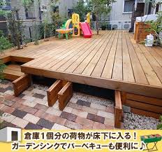 ウッドテラスで雑草対策 床下収納で倉庫 物置いらず バーベキューに便利なガーデンキッチン 藤沢市事例 一戸建て ウッドデッキ 床下収納 ガーデンシンク バーベキュー リフォーム事例 lixilリフォームネット ウッドテラス ウッドデッキ ガーデンシンク