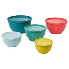 Sommardag Bowl With Lid Set Of 5 Mixed Colors Ikea In 2020 Food Storage Organization Food Containers Safe Glass