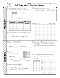 In this unit, they extend the definition of exponents to include all integers, and in the process codify the properties of. 6th Grade Daily Math Spiral Review Teacher Thrive