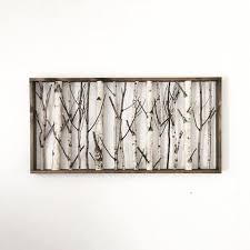 Birch Tree Wall Art White Birch Forest Wall Art 48 X 24 Birch Trees Wall Art Etsy Forest Wall Art Rustic Wall Art Birch Tree Decor