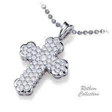 Invisibly Set White Gold Or Yellow Gold Cross Diamond Necklace Featuring An Invisible Setting Of 54 Diamo Diamond Cross Pendants Cross Jewelry Symbolic Jewelry